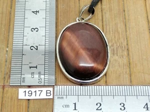 Pendentif OEIL DE TAUREAU + CORDON REGLABLE - pierre naturelle de qualité - Picture 1 of 5
