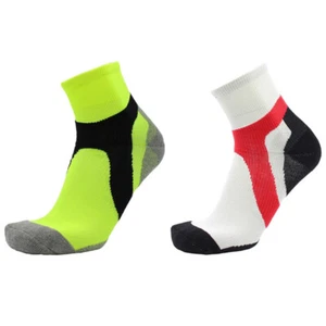 2 Pairs Pro Womens Mens Running Jogging Sport Ankle Socks Fitness Green White - Picture 1 of 4