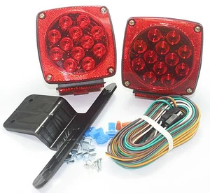 Waterproof Red Submersible Trailer Boat LED Light w Kits + License Illuminator - Picture 1 of 1