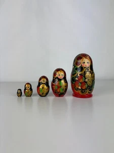 Ancienne Poupée Russe, 5 Poupées Gigogne Vintage Peint à la main - Imagen 1 de 20