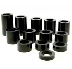 20MM DIAMETER BLACK NYLON SPACER STANDOFF BUSH ALL HOLE SIZES ACEATEL NYLON - Picture 1 of 3