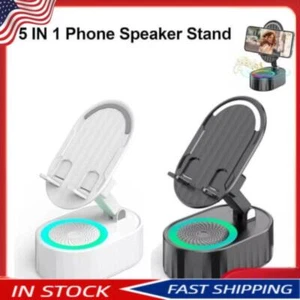 1pc 5 in 1 Mobile Phone Holder Wireless Induction Audio  Speaker - Photo 1 sur 12