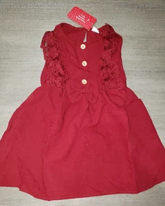 girls NEW NWT dark red DRESS VALENTINE'S DAY size 4/5 years SUMMER WEAR cute @@ - Picture 1 of 1