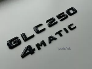 NEW MERCEDES BENZ GLC250 4MATIC 4 MATIC REAR BOOT BACK GLOSS BLACK BADGES - Picture 1 of 4