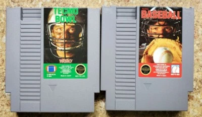 NES Game Lot • Tecmo Bowl & Baseball •  Nintendo - Image 1 of 2