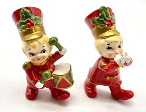 RARE Vintage Lefton Japan Christmas Marching Band Soldier Boy Drummer Trumpet - Picture 1 of 11