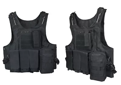 Tactical Vest Military Airsoft Paintball Molle Combat Assault Plate Carrier Vest - Image 1 of 4