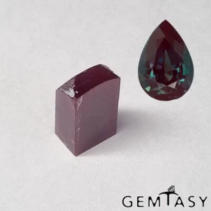Piedra áspera para facetado - Alejandrita Czochralski (tirada) cultivada en laboratorio 21-23ct - Imagen 1 de 8