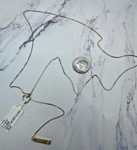 14K Yellow Gold 22 Inch Chain With Heart, .05 mm, 2.14 Grams - Picture 1 of 5