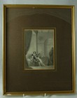 Vintage Framed Print Grieving Family