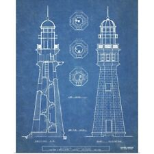Buffalo Lighthouse Poster Art Print, Blueprint Home Decor
