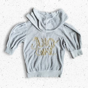 Vintage Juicy Couture Y2K Velour Track Jacket Gray Juicy Girl Women’s Sz M - Picture 1 of 6