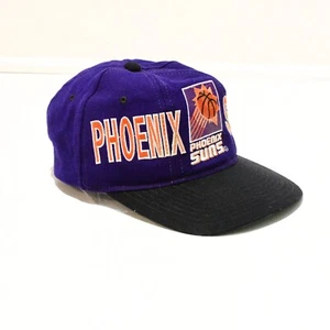 Vintage 90s Phoenix Suns NBA Snapback Hat Purple Black Starter Logo Cap Mens M - Picture 1 of 5