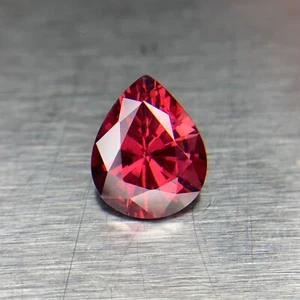 4.70 Cts Natural Pinkish Red Umbalite Garnet Pear Cut Loose Gemstone - Picture 1 of 8