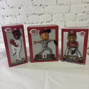 Cincinnati REDS Bobbleheads LOT (3) New In Box IGLESIAS, DESCLAFANI, SUAREZ - Picture 1 of 15