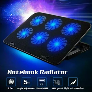 Laptop A9 Cooler Cooling Pad W/6 Powerful Fan Table Stand for 12"-17" Laptop LED - Picture 1 of 7