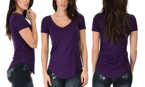 NEW LYSS LOO TRULY MADLY DEEP-V NECK TUNIC TOP PURPLE SIZE MEDIUM - Picture 1 of 1