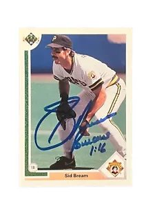 Sid Bream SIGNED 1991 Upper Deck Card AUTOGRAPH Pittsburgh Pirates - Picture 1 of 3