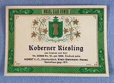 Old Wine Label Musteretikett Label Koberner Riesling Design Horst KG