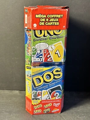 Mattel UNO Mega Pack Ono 99, DOS, Phase 10, UNO All Wild, 6 Card Games- - Image 1 of 3