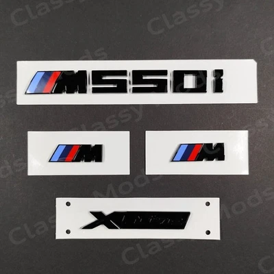 Juego de insignias negras brillantes M550i xDrive para emblema BMW M Power Foto 1 de 4
