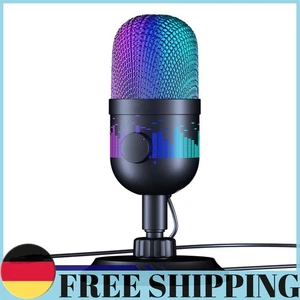 USB Gaming Microphone RGB Computer Microphone PC Mic for Streaming Recording - Afbeelding 1 van 12