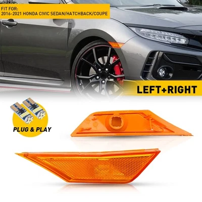 Luces laterales LED marcador apto para Honda Civic 18-2021 17 2016 sedán/hatchback/cupé Foto 1 de 4