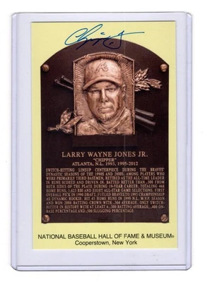 HALL OF FAME HOF PLAQUE CHIPPER JONES SIGNED AUTOGRAPH AUTO PSA/DNA CERTIFIED - Image 1 of 2