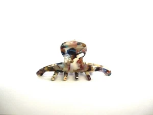 Mittelgroße/kleine mehrfarbig marmorierte Haarkrallenspange für feines, dünnes Haar - Bild 1 von 4