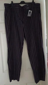 NWT  MARKS & SPENCER DARK NAVY MIX,  STRIPE SLOUCH TROUSERS, UK 20R  RRP £39.50 - Picture 1 of 12