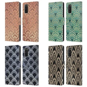 HEAD CASE DESIGNS TEXTURED ART DECO PATTERNS LEATHER BOOK CASE FOR SAMSUNG 2 - Picture 1 of 10