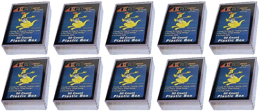 10 Pro Mold PC50 50 Count Trading Card Snap Storage Boxes Plastic Sports Clear - Image 1 of 1