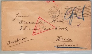 1916 Kanada Nova Scotia NS WW1 Kriegsgefangener Kriegsgefangenenlager Brief nach Böhmen Österreich - Bild 1 von 2