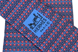 HERMES HERREN KRAWATTE BLAU/GEOMETRISCH BREITE: 3,25" LÄNGE: 56" 940 IA - Bild 1 von 7