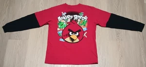ANGRY BIRDS Fifth Sun 100% Cotton Red Long Sleeve Layered Look T Shirt Youth L - Picture 1 of 10