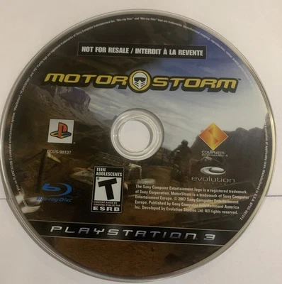 Motor Storm - Sony PlayStation 3 solo disco dice no para reventa sin estuche Foto 1 de 2