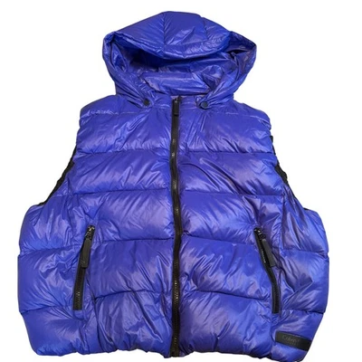 Chaleco acolchado Calvin Klein Performance con capucha desmontable azul cobalto L Foto 1 de 4