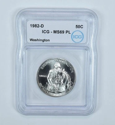 1982-D George Washington Commemorative Half Dollar MS69 PL ICG - Image 1 of 4