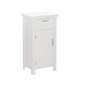 06-037 Somerset Single Door Floor Storage Cabinet, White - Picture 1 of 9