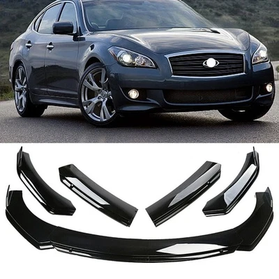 Glossy Black Front Bumper Lip Splitter Body Kit Spoiler For INFINITI M37 Sedan Foto 1 de 4