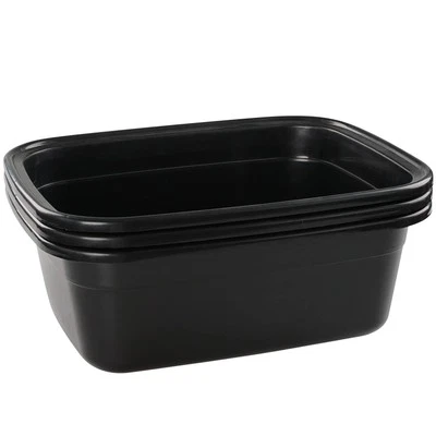 Spülschüssel aus Kunststoff rechteckig Schwarz 16 l 3 Stück - Bild 1 von 4