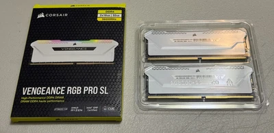 Corsair Vengeance RGB Pro SL 32GB (2 x 16GB) PC4-28800 DDR4 3600MHz White Memory - Image 1 of 3