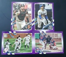 2021 Topps Series 1 and 2 PURPLE Border Parallels with Rookies You Pick