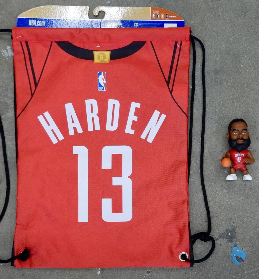 2 Pack James Harden Jersey Drawstring Backpack Bag NBA Houston Rockets Toy Beard - Image 1 of 1