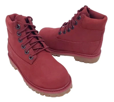 Timberland Premium 6" Bota Impermeable Borgoña Nubuck Niño Pequeño Talla 9 Foto 1 de 4