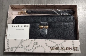 $48 New Anne Klein Women’s Zip-Around Wristlet Wallet Black - Picture 1 of 3