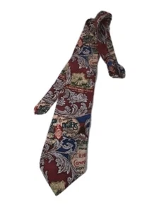 Men's Vintage Tabasco 100% Silk Tie Louisiana Oysters Novelty Standard Necktie - Picture 1 of 4