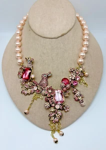HEIDI DAUS "Bunny Garden" Beaded Crystal Bunny Necklace - NWT CUTE! - Picture 1 of 15