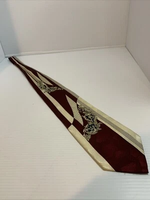 Corbata de cuello Hansom para hombre color granate y crema elegante Foto 1 de 4