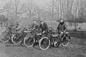Norton factory racers Barthelemy Bastide Dard Laze 1921 Parigi-Bella moto - Foto 1 di 1